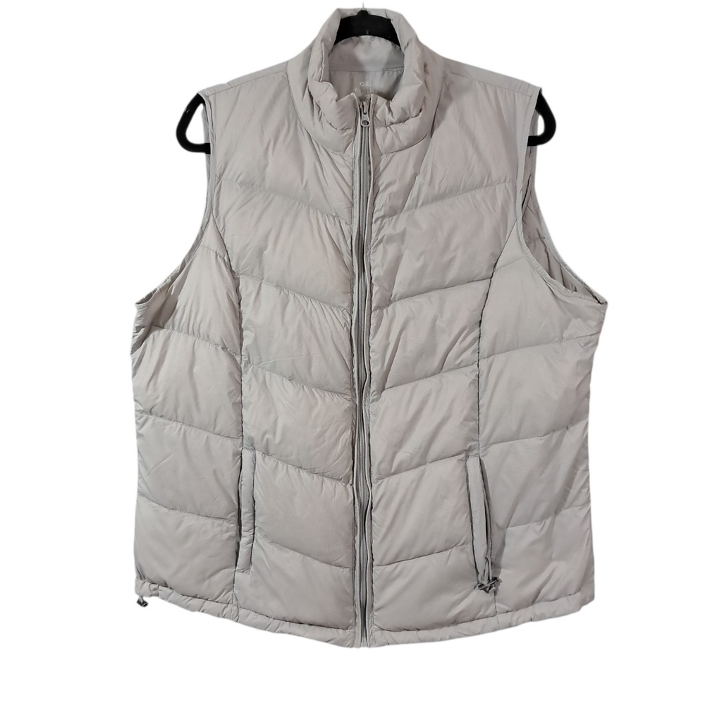 Princess Cruises Goose Down Packable Vest Women's XL Gray Lightweight‎ Quilted